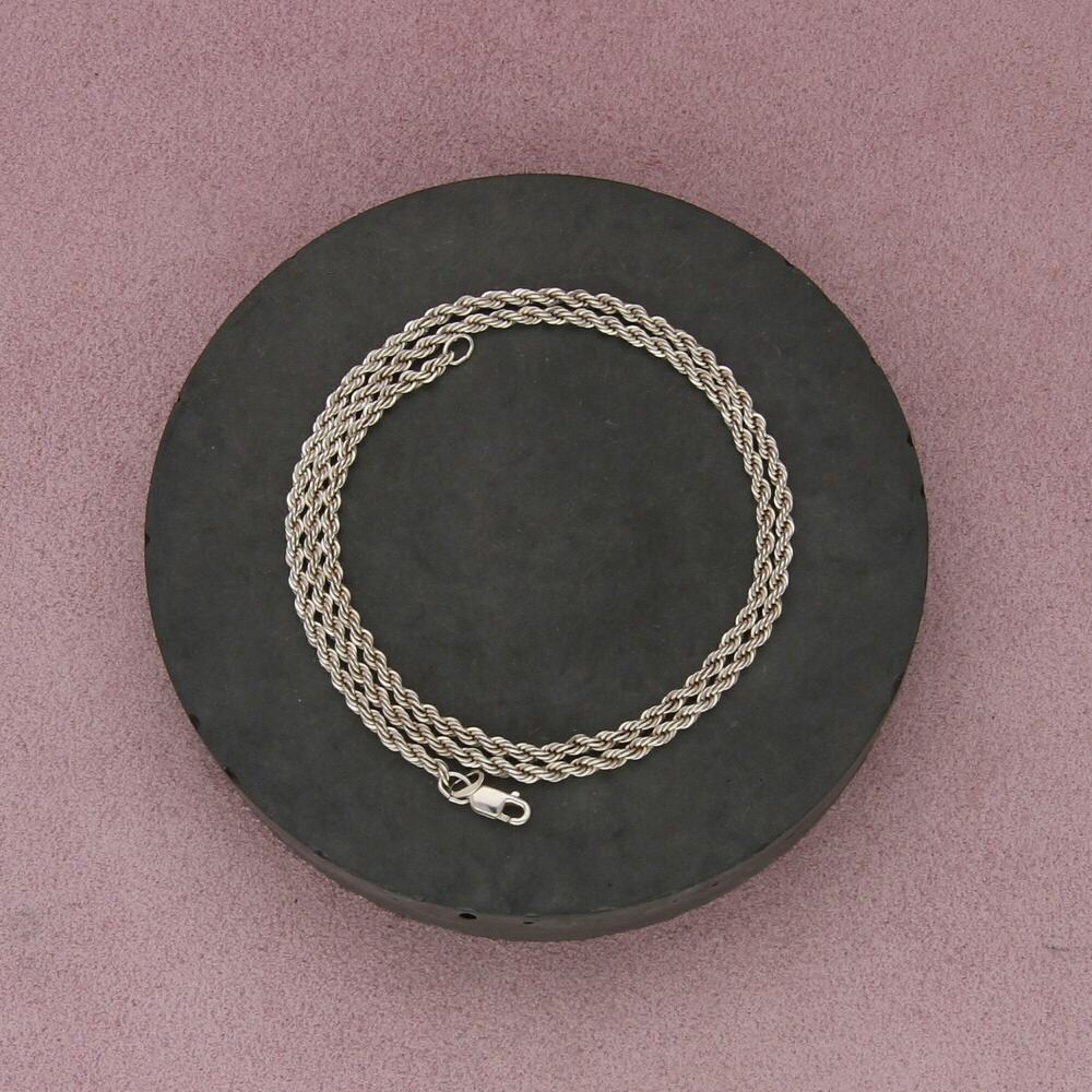sterling silver 2mm rope chain necklace size 18in